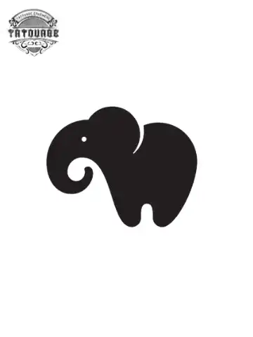 Tatouage éphémère éléphant simple