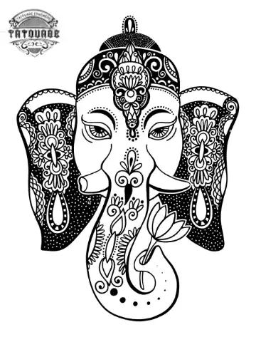tatouage ephemere elephant stylise Tatouage éphémère éléphant stylisé