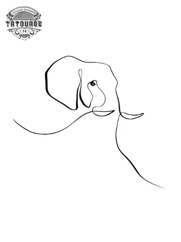 tatouage ephemere elephant trait Tatouage éphémère éléphant trait