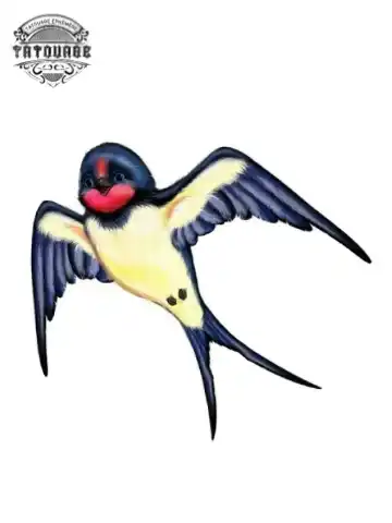 Tatouage éphémère envol hirondelle