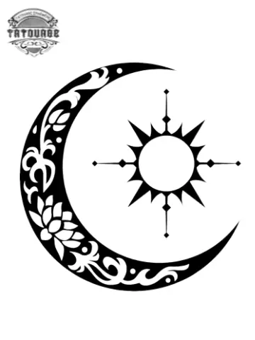tatouage ephemere etoile et lune Tatouage éphémère étoile et lune