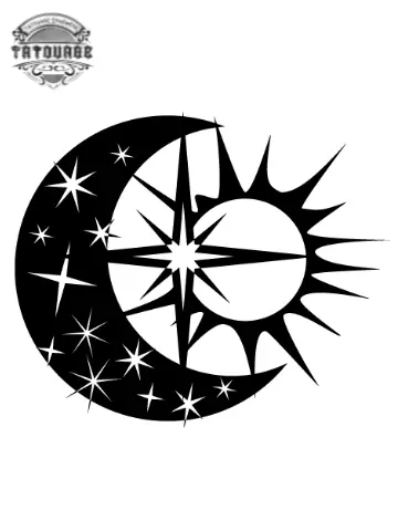 tatouage ephemere etoile lune soleil Tatouage éphémère étoile lune soleil