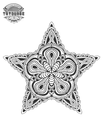 tatouage ephemere etoile mandala Tatouage éphémère étoile mandala