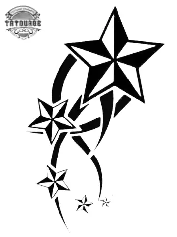 tatouage ephemere etoile noir et blanc Tatouage éphémère étoile noir et blanc