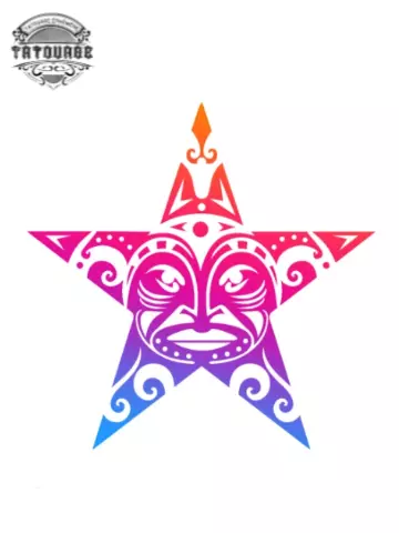 Tatouage éphémère étoile visage