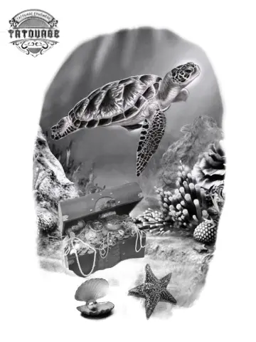 Tatouage éphémère fond marin
