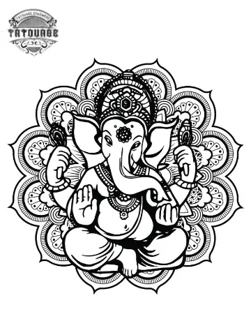 Tatouage éphémère ganesh mandala