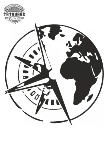 tatouage ephemere globe boussole Tatouage éphémère globe boussole