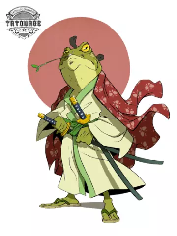 Tatouage éphémère grenouille  japonais