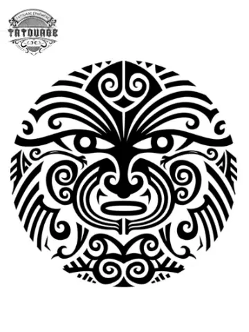 Tatouage éphémère guerrier tahitien
