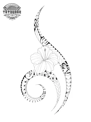 Tatouage éphémère hibiscus tahitien