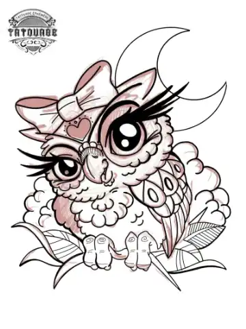 tatouage ephemere hibou femme Tatouage éphémère hibou femme