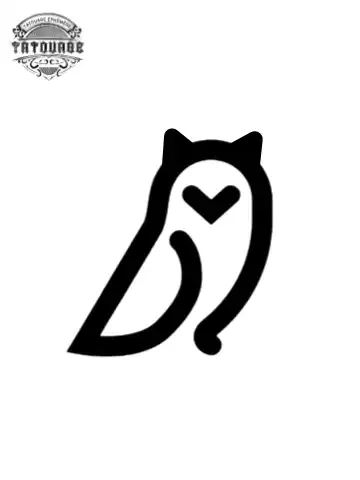 tatouage ephemere hibou minimaliste Tatouage éphémère hibou minimaliste