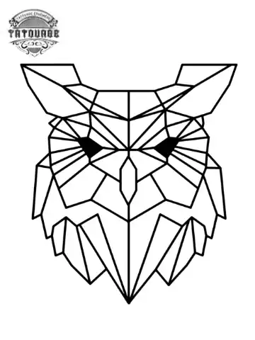 tatouage ephemere hibou origami Tatouage éphémère hibou origami
