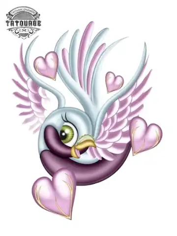 tatouage ephemere hirondelle avec coeur Tatouage éphémère hirondelle avec coeur