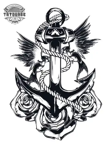 tatouage ephemere hirondelle avec rose Tatouage éphémère hirondelle avec rose