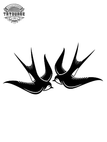 tatouage ephemere hirondelle couple Tatouage éphémère hirondelle couple