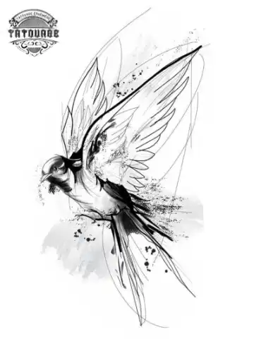 Tatouage éphémère hirondelle graphique
