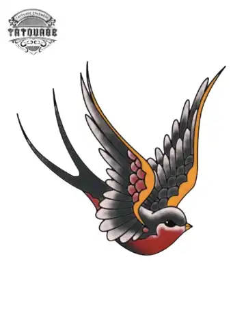 Tatouage éphémère hirondelle homme