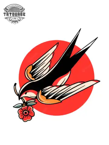 tatouage ephemere hirondelle japonais Tatouage éphémère hirondelle japonais