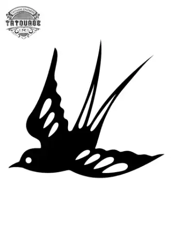 Tatouage éphémère hirondelle noir