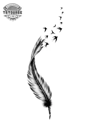 tatouage ephemere hirondelle plume Tatouage éphémère hirondelle plume