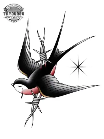 tatouage ephemere hirondelle prison Tatouage éphémère hirondelle prison