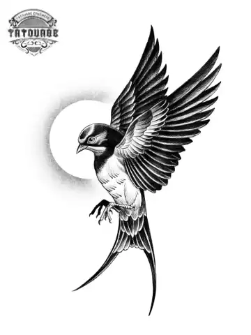 Tatouage éphémère hirondelle qui s’envole