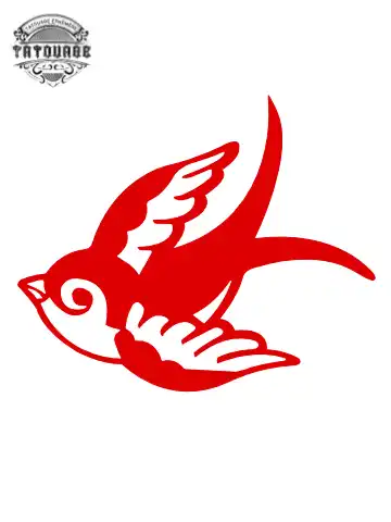 tatouage ephemere hirondelle rouge Tatouage éphémère hirondelle rouge