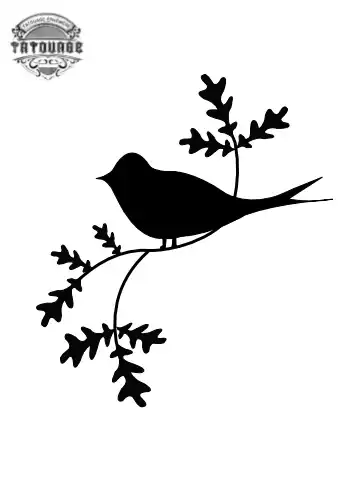 tatouage ephemere hirondelle sur une branche Tatouage éphémère hirondelle sur une branche