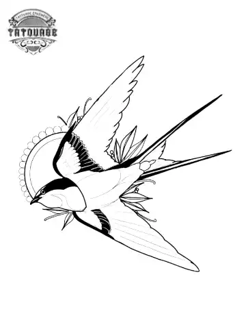 tatouage ephemere hirondelle traditionnel Tatouage éphémère hirondelle traditionnel