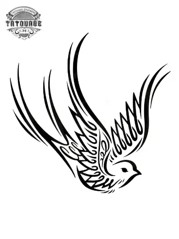 tatouage ephemere hirondelle tribal Tatouage éphémère hirondelle tribal