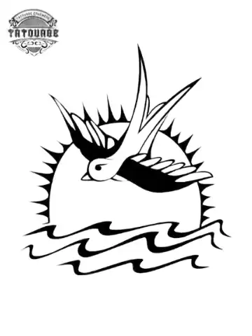 tatouage ephemere hirondelle vague Tatouage éphémère hirondelle vague