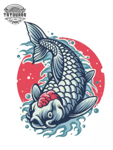 tatouage éphémère japonais carpe koi Tatouage éphémère japonais carpe koi