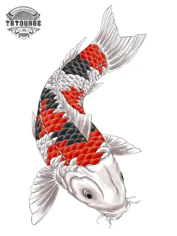 Tatouage éphémère japonais carpe