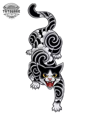 tatouage ephemere japonais chat Tatouage éphémère japonais chat