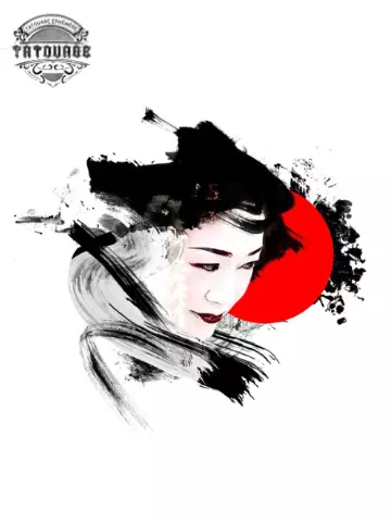 Tatouage éphémère japonais geisha