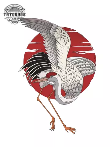 tatouage ephemere japonais grue Tatouage éphémère japonais grue