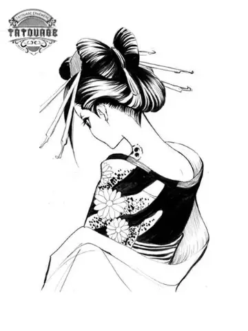 tatouage ephemere japonais kimono Tatouage éphémère japonais kimono