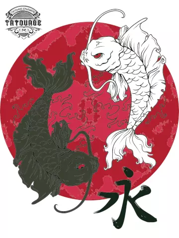tatouage ephemere japonais koi Tatouage éphémère japonais koi