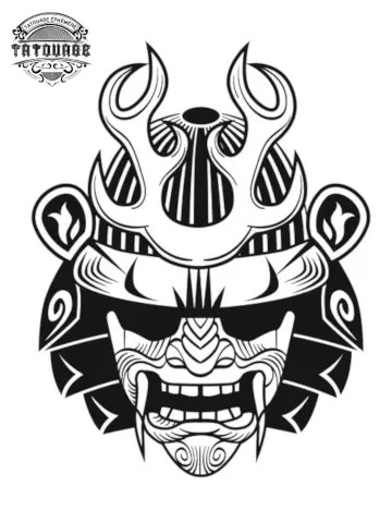 tatouage ephemere japonais masque Tatouage éphémère japonais masque
