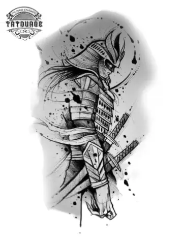 tatouage ephemere japonais noir et blanc Tatouage éphémère japonais noir et blanc