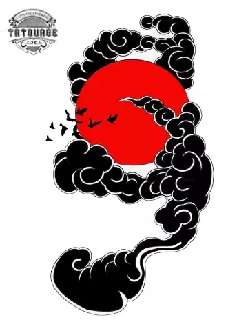 tatouage ephemere japonais nuage Tatouage éphémère japonais nuage