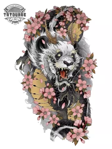 tatouage ephemere japonais ours Tatouage éphémère japonais ours