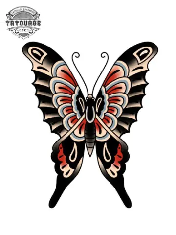 tatouage ephemere japonais papillon Tatouage éphémère japonais papillon