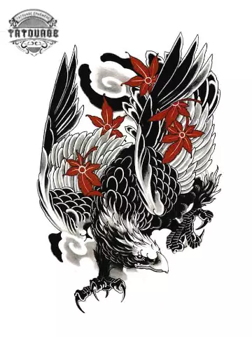 Tatouage éphémère japonais phœnix