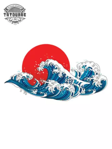 tatouage éphémère japonais vague Tatouage éphémère vague japonais