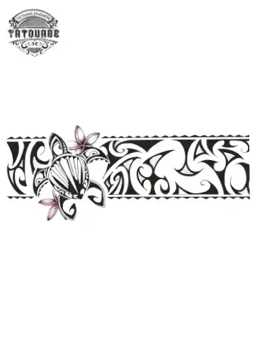Tatouage éphémère jarretière polynésien