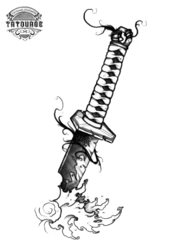 Tatouage éphémère Katana japonais