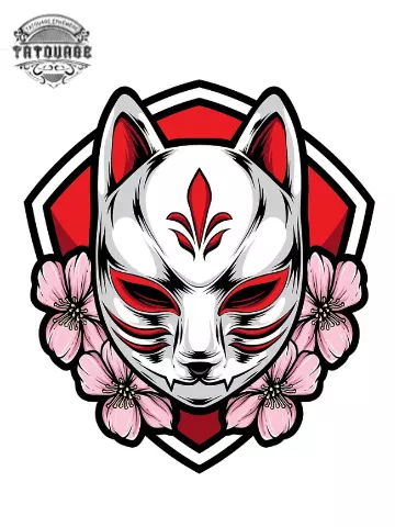 tatouage ephemere kitsune japonais Tatouage éphémère kitsune japonais